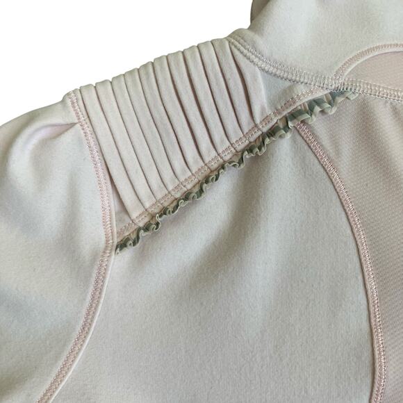 Lululemon Sz 4 Pretty Pink Star Runner Half Zip Pullover Fitted Stretchy Flawed - Picture 14 of 16